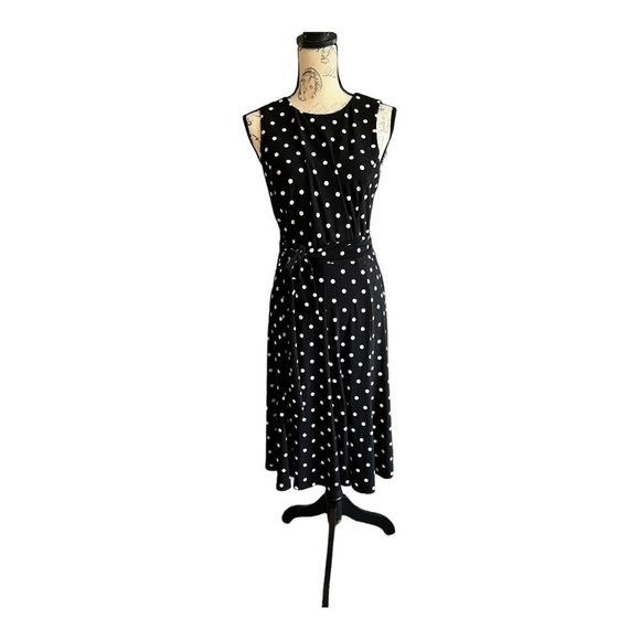 Lauren Ralph Lauren Black and white polka dot dress size 10 - Picture 1 of 9